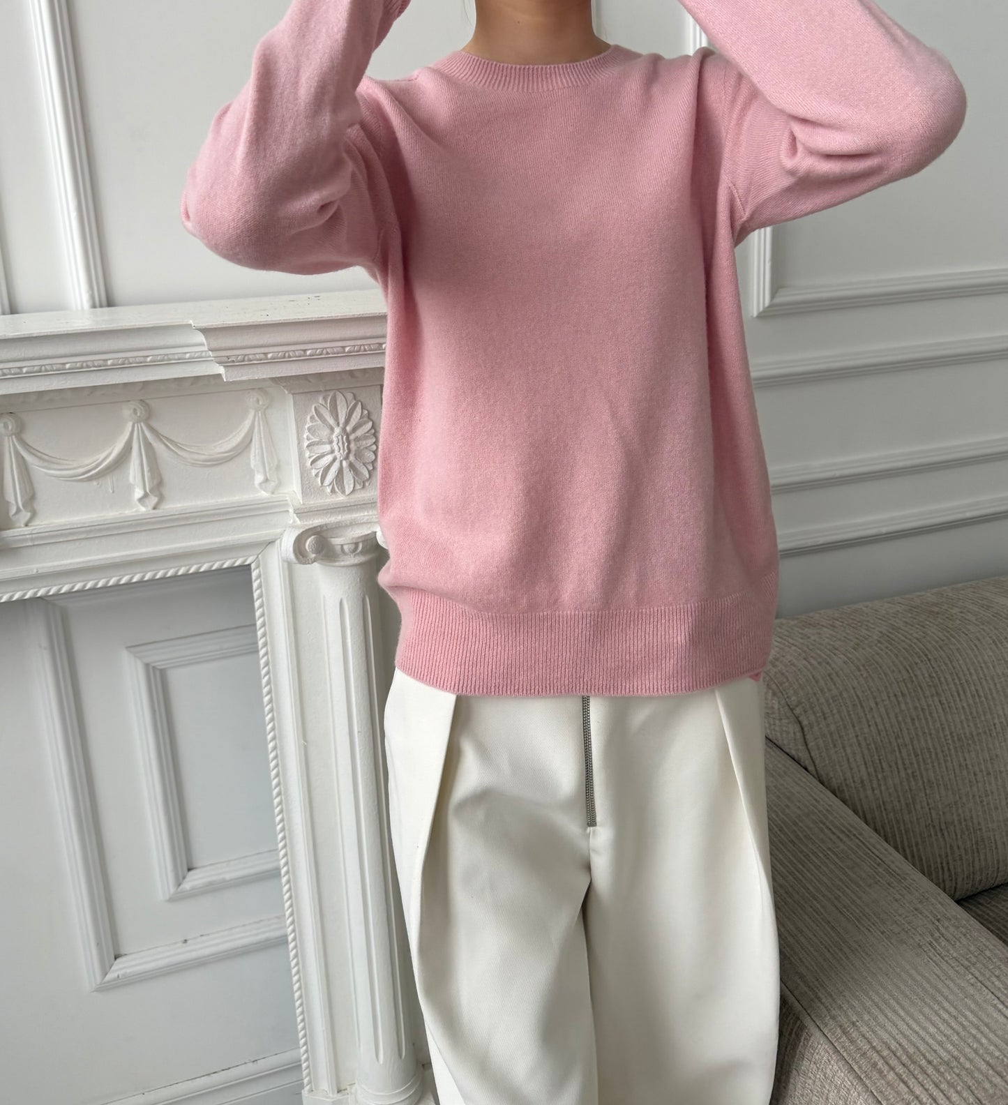 Basic kašmyro megztinis ilgomis rankovėmis