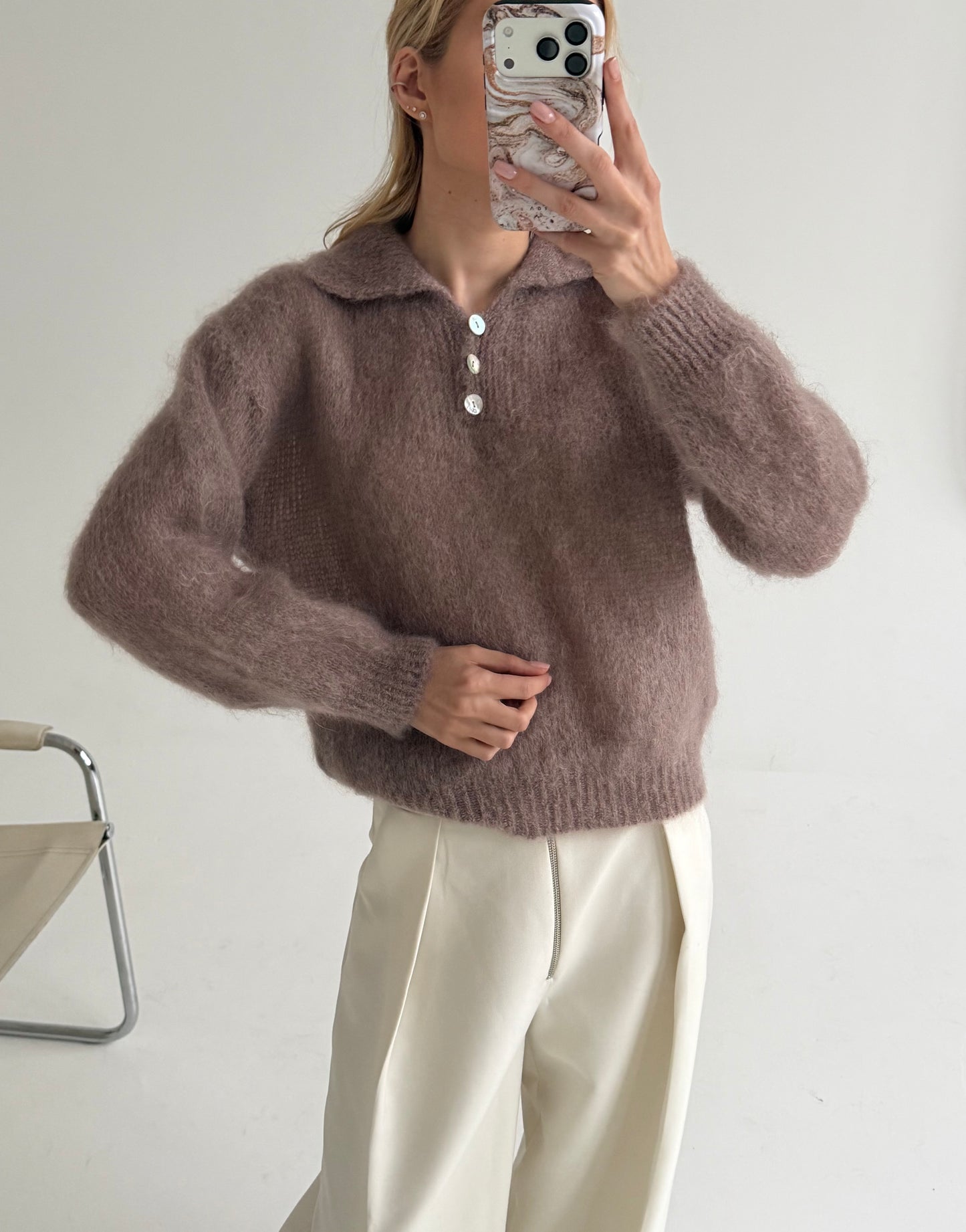 Polo megztinis su mohera