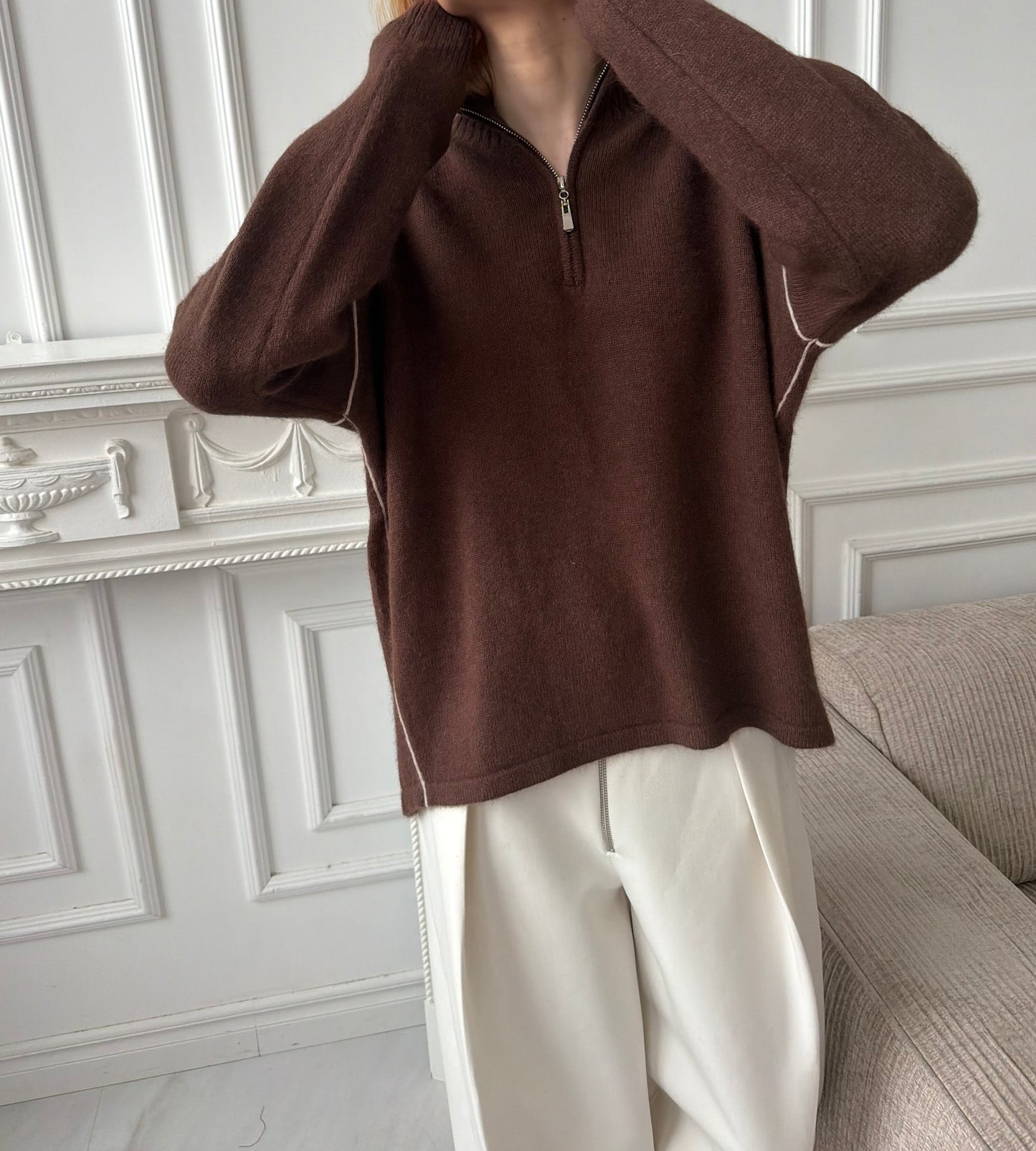 Kašmyro megztinis su užtrauktuku